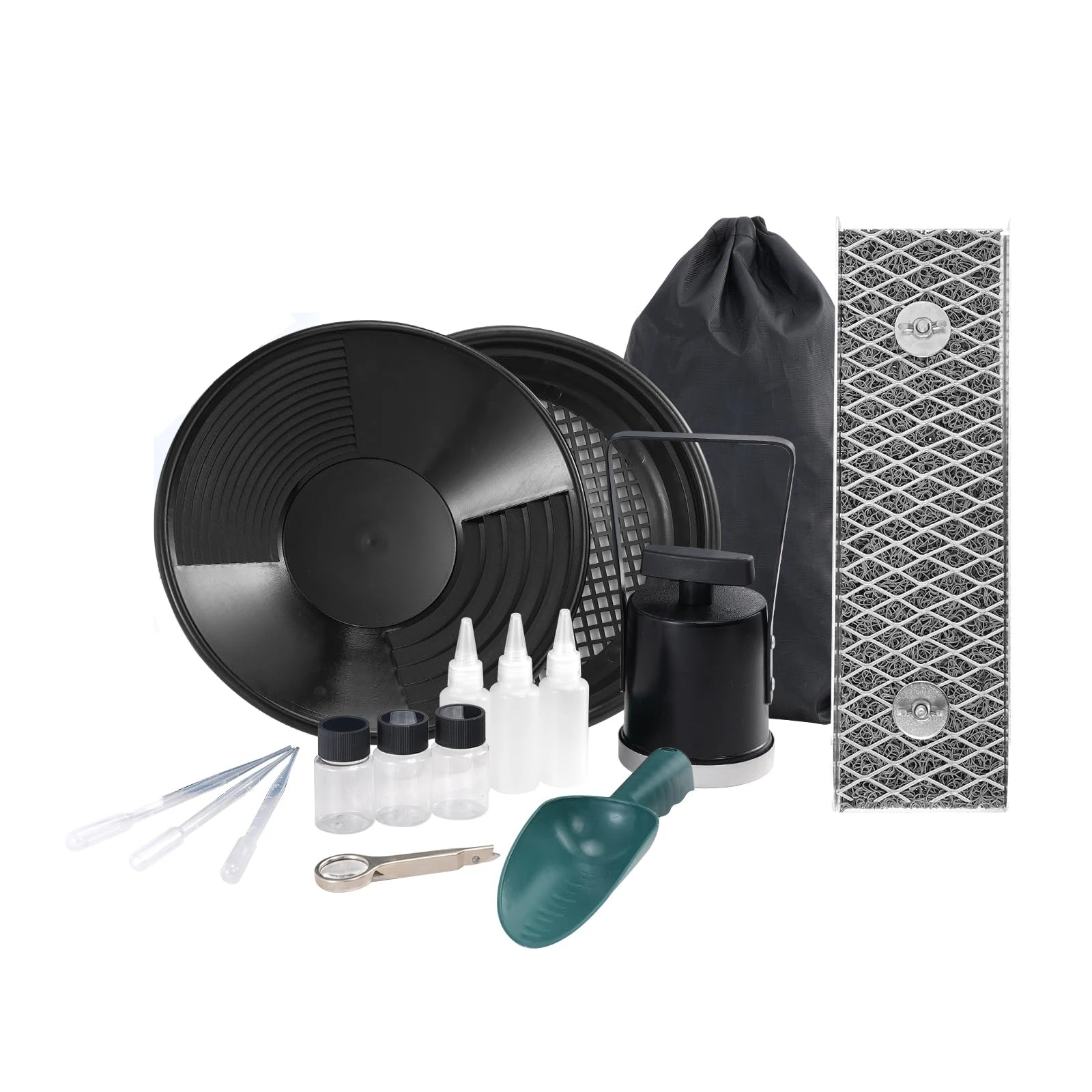 kit-de-prospection-aurifere-16-pieces-avec-mini-trappe-a-eau-de-12-pouces-en-alliage-d'aluminium-evier-a-or-tamis-de-classification-aimant-de-separation-et-sac-a-dos-a-cordon-de-serrage