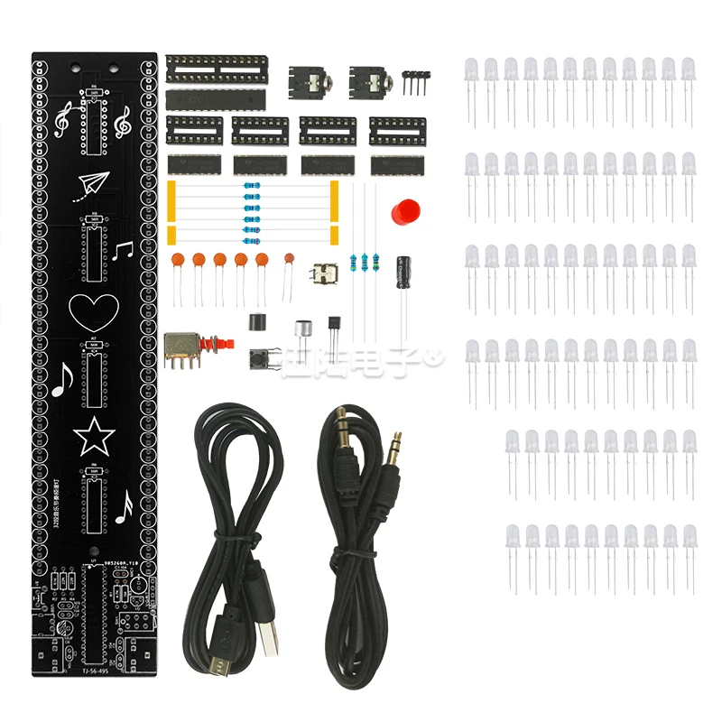 32 Segment Music Spectrum Rhythm Light DIY Electronic Kit Sound Level LED Welding and Soldering Electronic Components