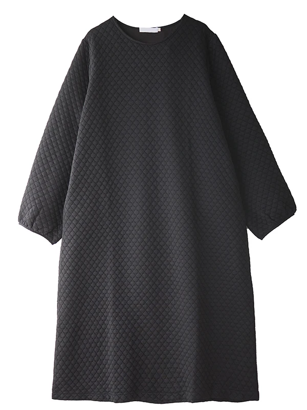 예술적 스타일 심플한 겨울 롱 드레스 여성용 루즈 플러스 사이즈 슬림 드레스 브랜드 태그 제거 편안한 따뜻함 패션