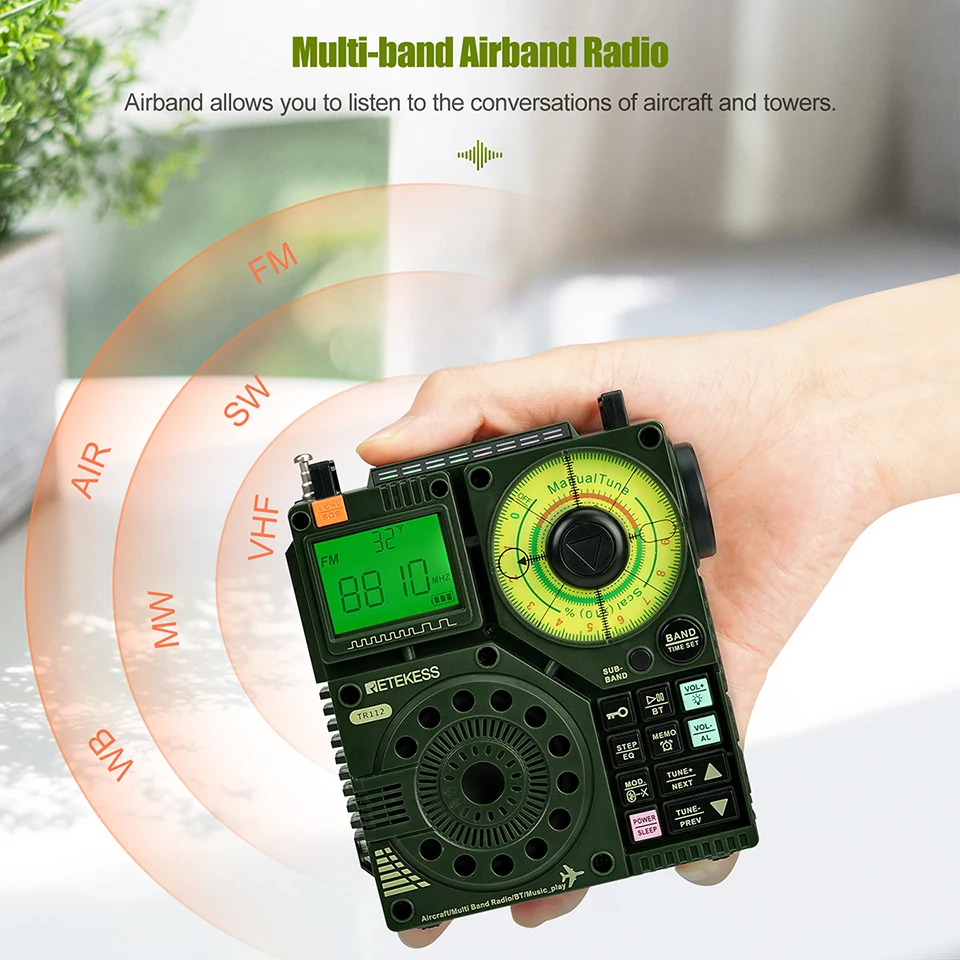 Retekess TR112 Ham Radio Emergency Amateur Shortwave Radio SW AIR Band And V115 Digital AM FM SW Radio Support TF Card Recording