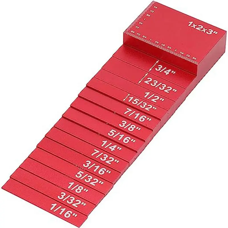 

A24I Setting Block Height Gauge Kit Height Gauge Set, Aluminum Alloy Rust Solid Mounting Rod for Woodworking(Red)