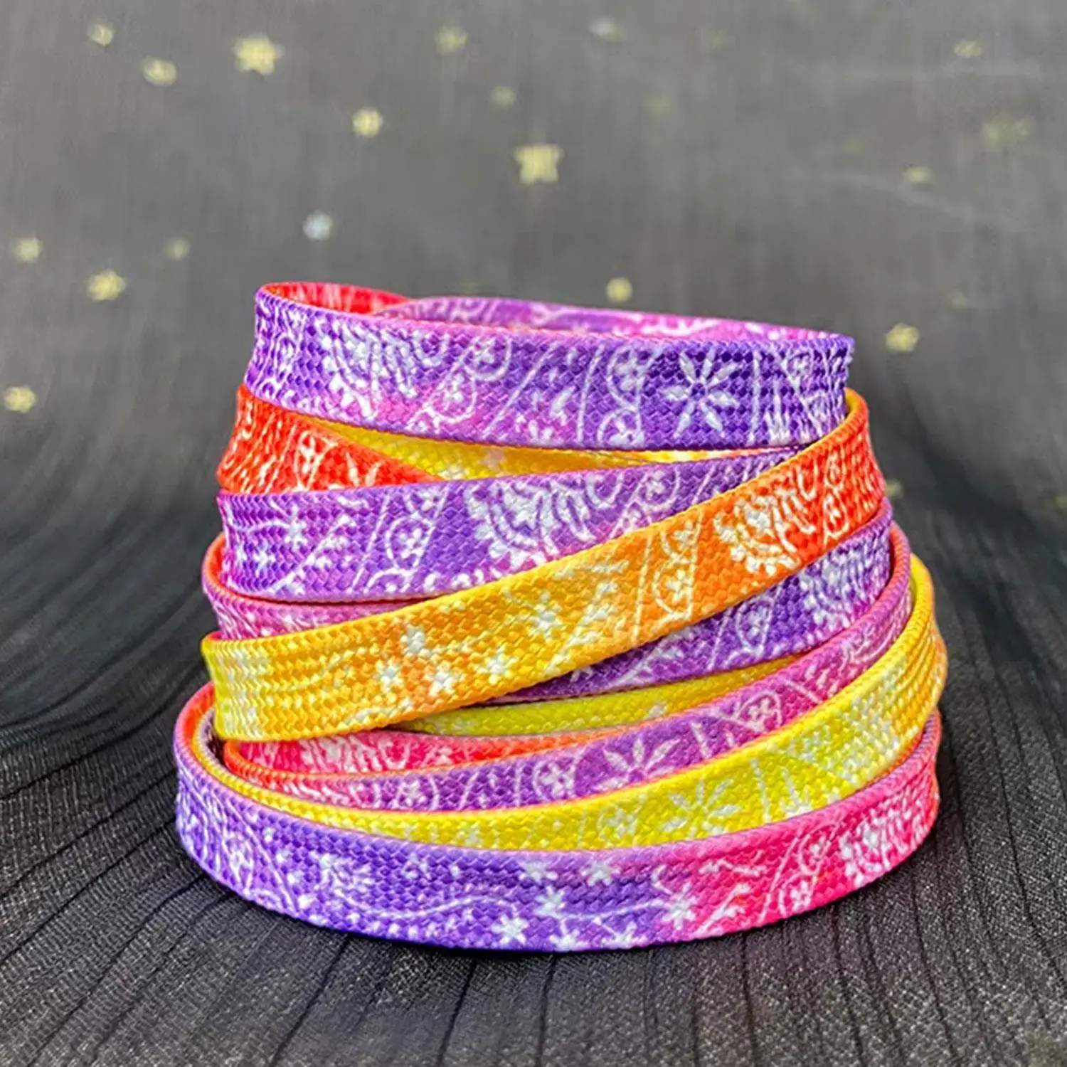 Casual Colorful Bright Shoelaces 120cm Fashion Printed Flat Shoe Lace For Sneakers Shoelace Sport Shoelaces Shoe Accessorices