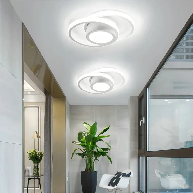 Plafond moderne à LEDs lumière carré rond luminaires couloir entrée allée intérieure télécommande LED décor à la maison lampe éclairage Lustre