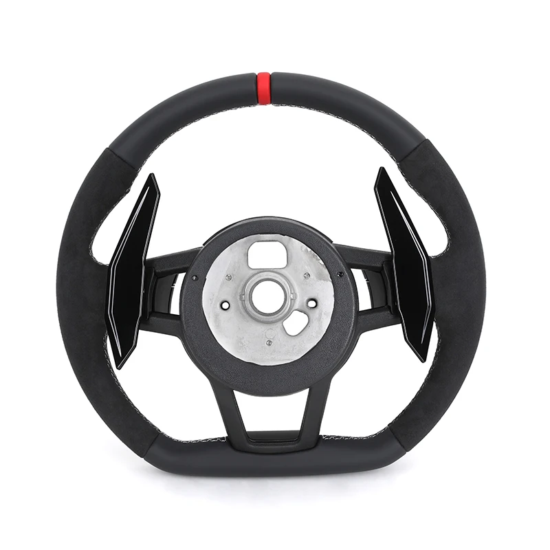 RS R8 Volant Half Alcantara Leather Steering Wheel for Audi A3 A4 A5 A6 B6 RS6 C8 RS3 8V SQ8 SQ5 B8 B8.5 B9.5 Q3 S3 2015 2024