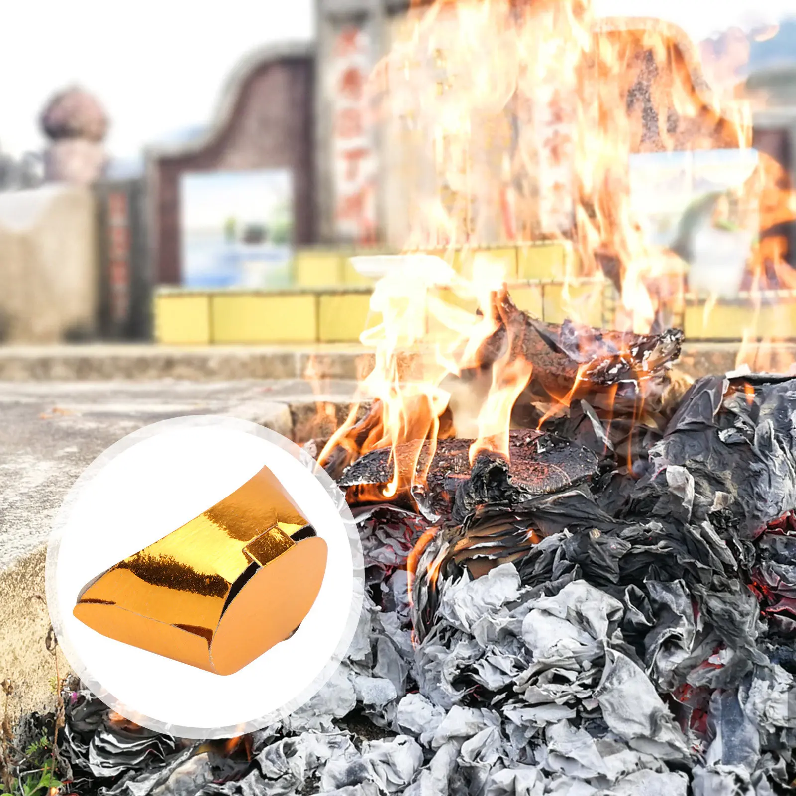90Pcs Jin Yuan Bao Hard Paper Sacrificing Ingots Ancestor Worship Supplies Qingming Festival Votive Ingots Tomb Sweep Blessing