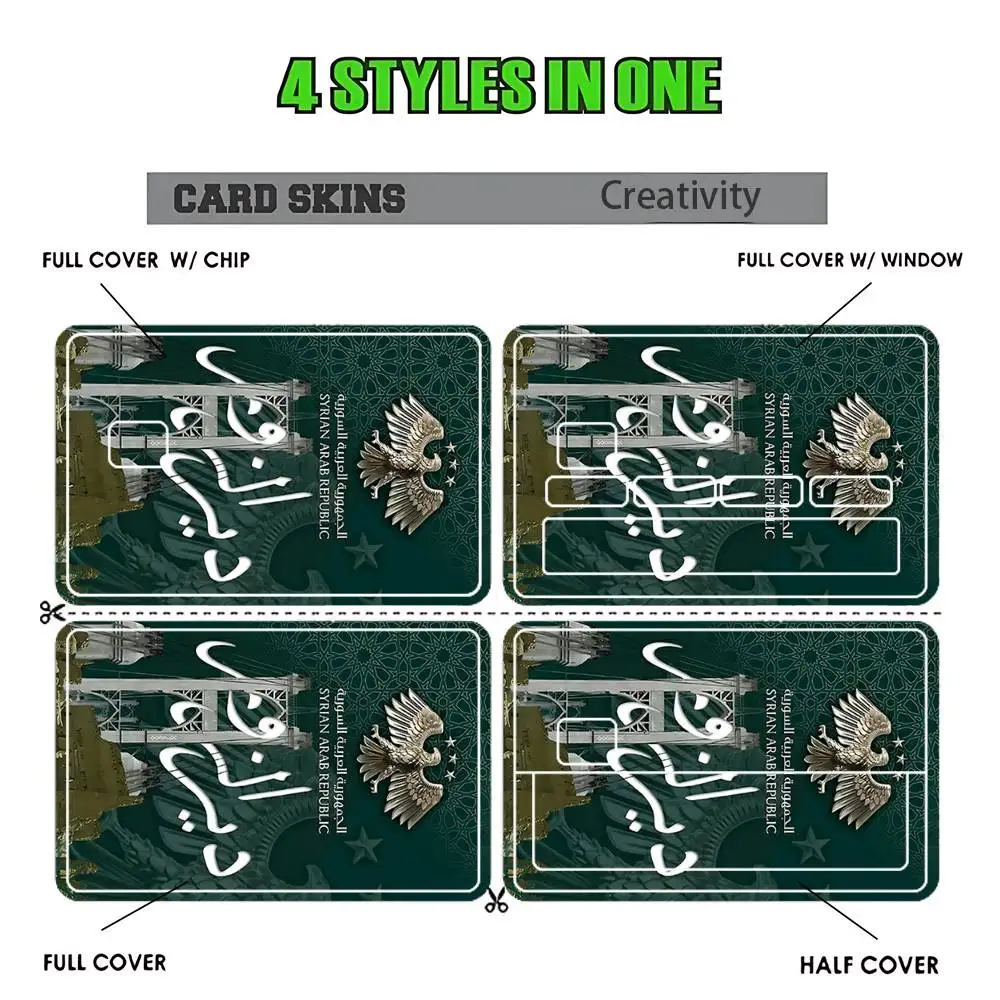 S-Syrian A-Arab Republic Logo Stickers Credit Visa Debit Bank Charge Card Bus Metro Waterproof Sticker Decal Decoration
