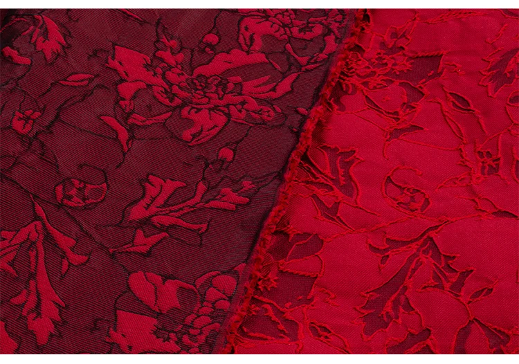 Burgundy Embossed Jacquard Dress Fabrics Fashion Clothing Fabrics for Sewing Cloth Dresses Skirt  140cm Wide Sold By Meter
