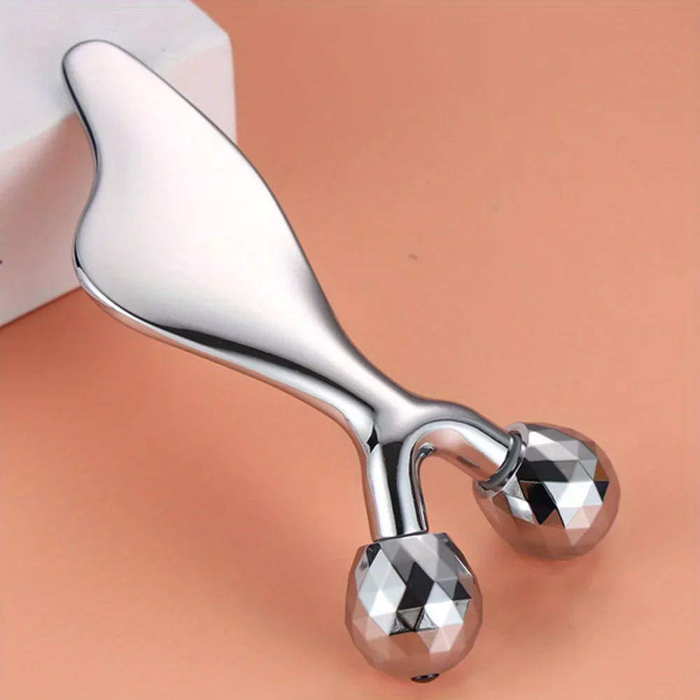 Image of 2-in-1 3D-Gesichtsmassagegerät & Gua-Sha-Massage-Tool, Kaltroller für Gesicht, Augen, Kinn, Lifting, Hautstraffung, Formung, Schönheitswerkzeug