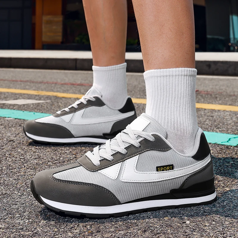 

Мужские повседневные кроссовки в стиле ретро, дизайнерские, из спилковой кожи и ткани, дышащие, на платформе, увеличивающие рост, спортивные туфли