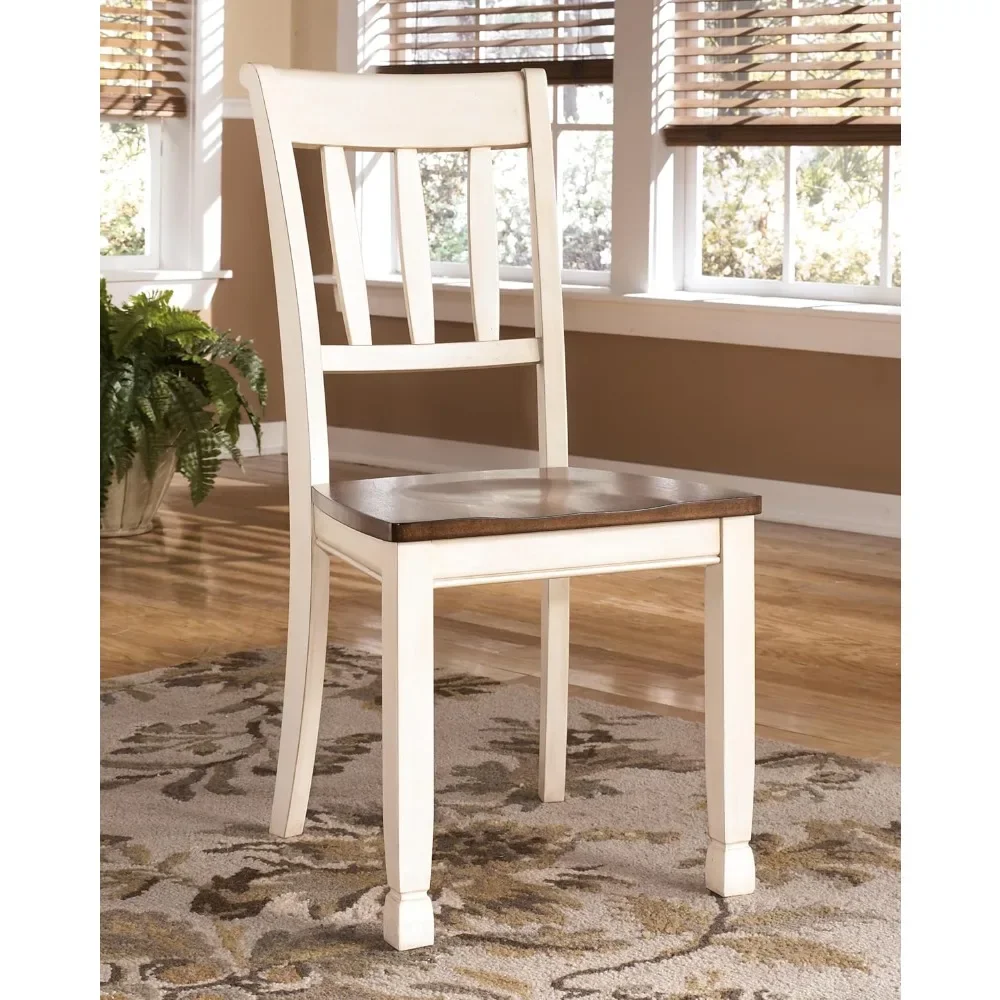 Kitchen Chairs for Dining Table Whitesburg Cottage Rake Back Dining Chair Brown & Off-White 2 Count Mobile Living Room Armchairs