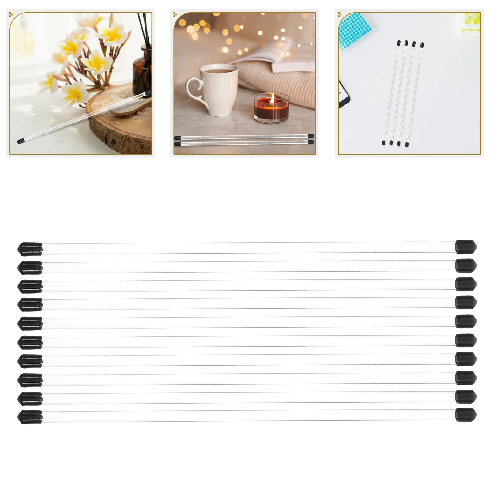 

10Pcs Transparent Storage Tubes Clear Plastic Sample Bottles Empty Small Containers Stick Organizer for Beads Storage