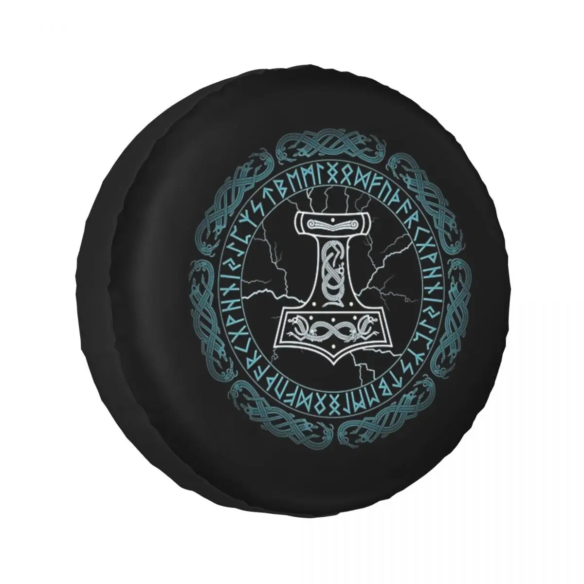 

Изготовленный на заказ Mjolnir Hammer Of Thor Runes, чехол для запасного колеса Viking для автомобиля Pajero 4x4, защитные чехлы для колес 14 дюймов, 15 дюймов, 16 дюймов, 17 дюймов