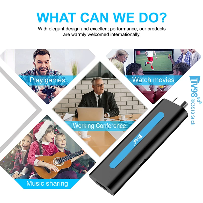 Android 14.0 TV98 RK3518 TV Stick Ultra BT5.0 5G 4G WIFI6 Streaming Wireless HDMI Multi-language Rockchip 3518 TV Stick view 5