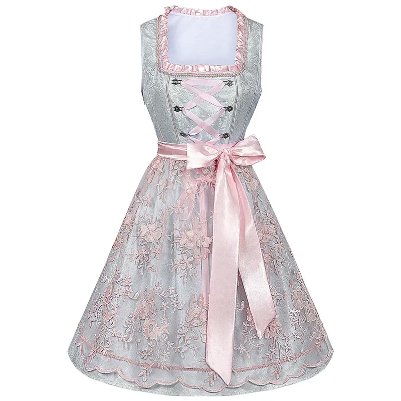 Costume Oktoberfest per donna Abito tradizionale Dirndl tradizionale bavarese tedesco Costume da festival della birra per ragazze Abiti da festa di Halloween