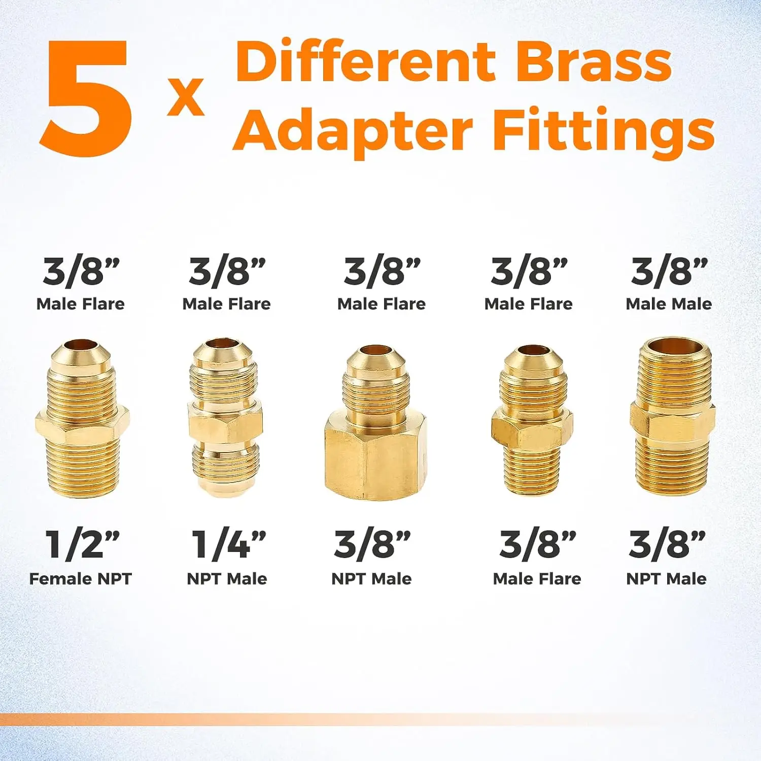 10 Feet High Pressure Propane Hose with Conversion Coupling 1/4' and 3/8' Male NPT 3/8' Male Flare 3/8' To 1/2' Female NPT