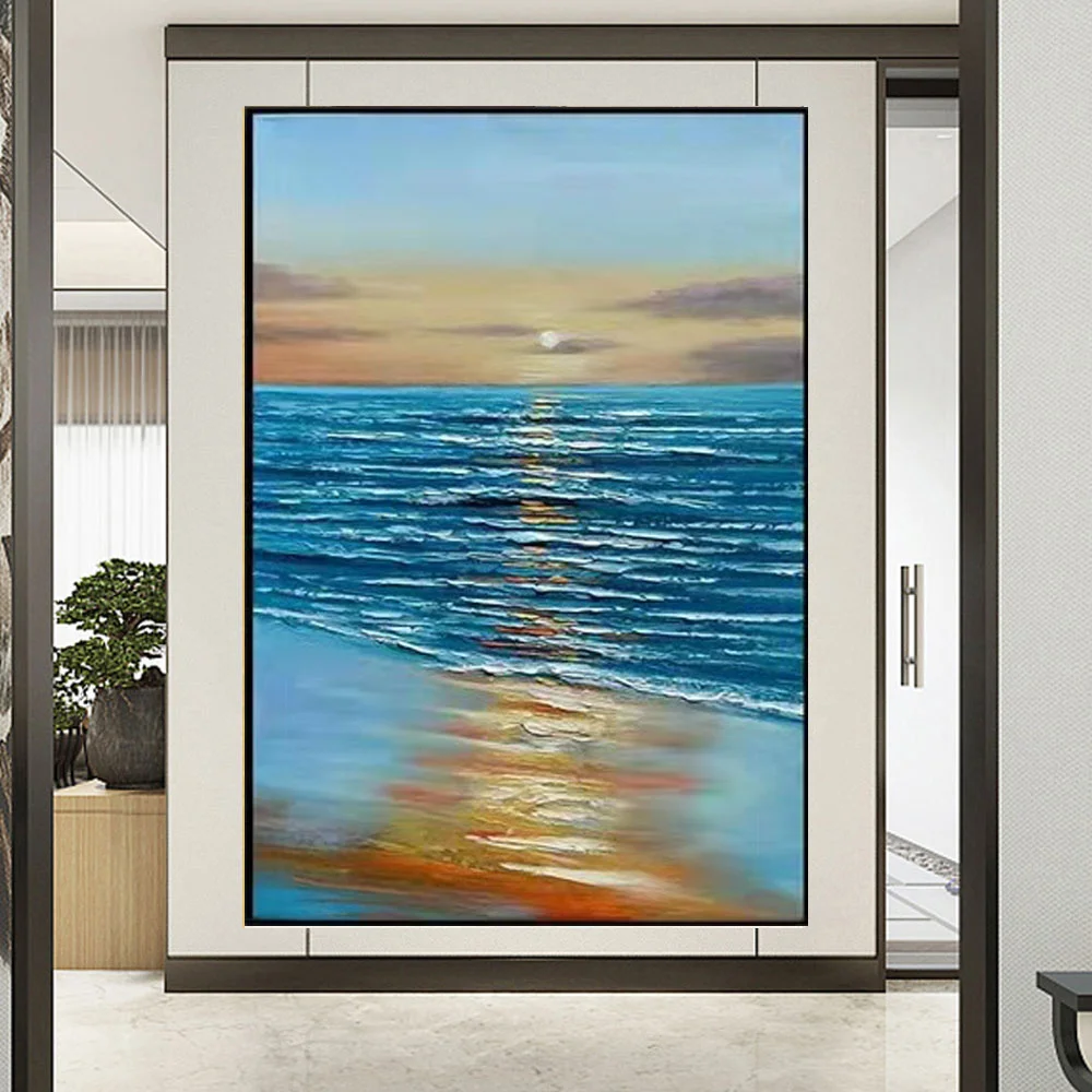 

Pure Handmade Landscape Canvas Oil Painting Abstract Graffiti Modern Fashion Minimalist Home Mural Living Room Bedroom PorchWall