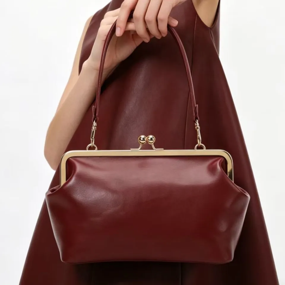 

Fashion Long Clutch Bag for Women Luxury Designer Kiss Lock Women Shoulder Bags Elegant Party Purses Trend Underarm Bag 2026