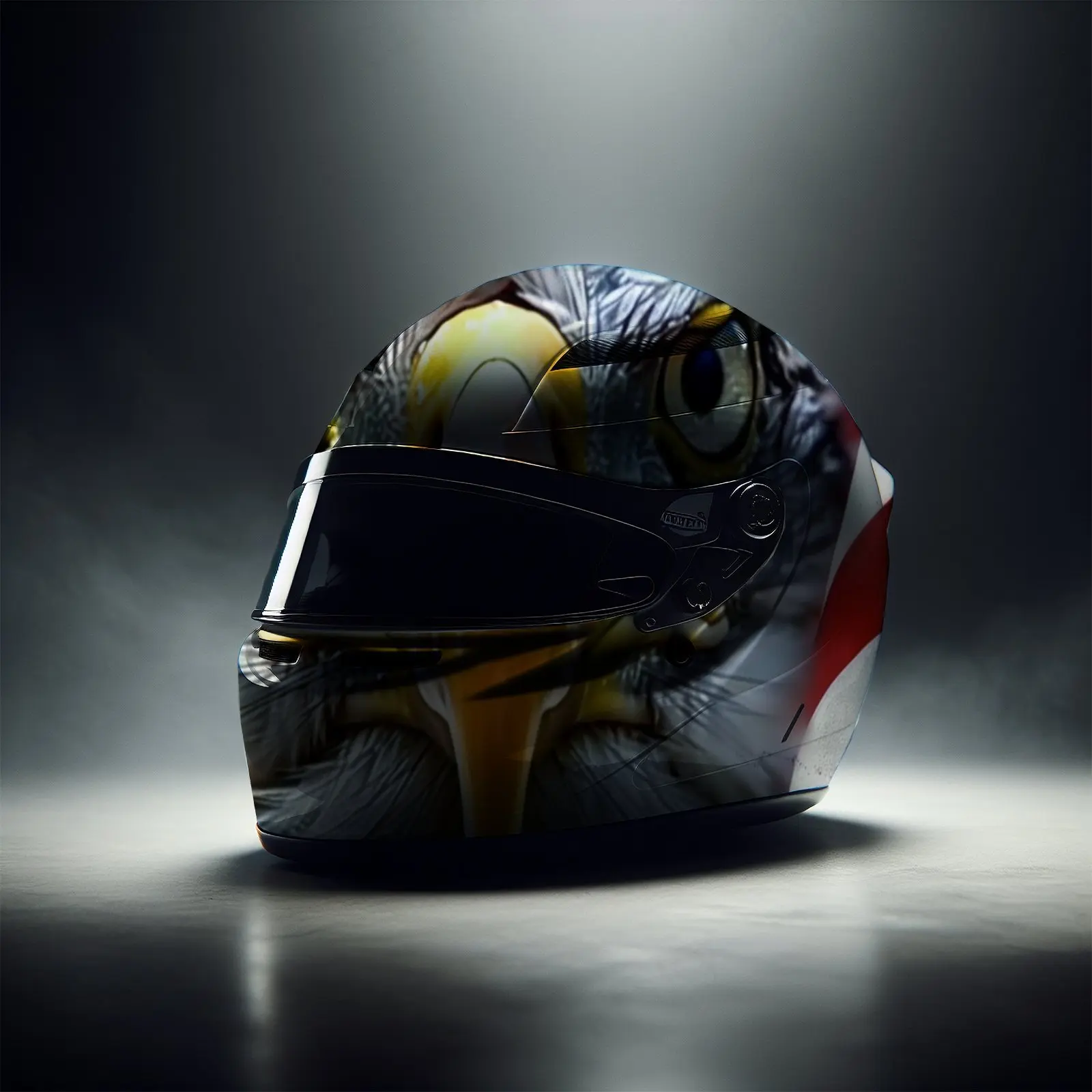 ملصق خوذة النسر المتدلي على شكل نجمة - ملصق خوذة دراجة نارية متين من مادة PVC، لافتة متداخلة على شكل نجمة ونسر عيون فائقة-