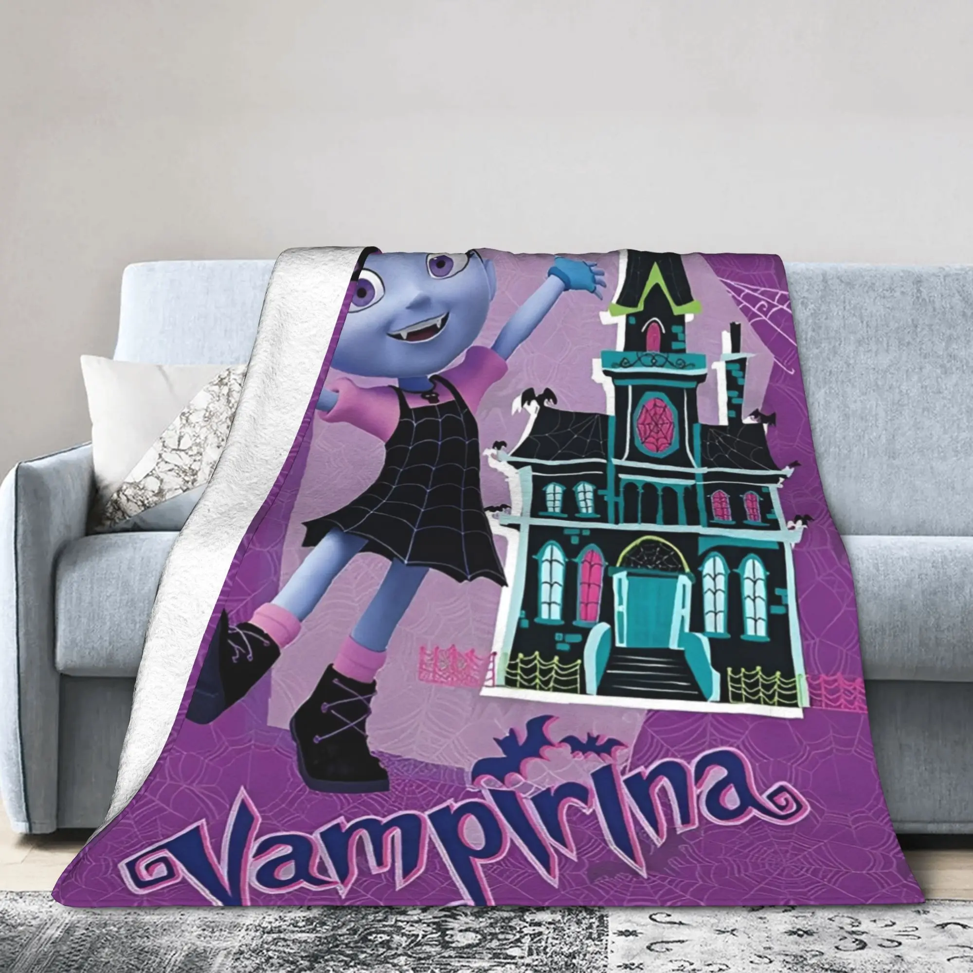 بطانيات مصاص الدماء للمراهقات من vampirina، بطانيات من الفلانيل فائقة النعومة للاسترخاء، قطعة سجادة #2