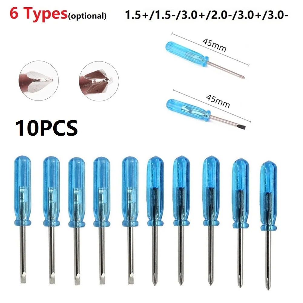 10Pcs Small Screwdriver Set Handle Set 1.5/2.0/3.0mm Slotted Cross Screwdriver Kits For X-Box Laptop Mobile Phone Repair Tool