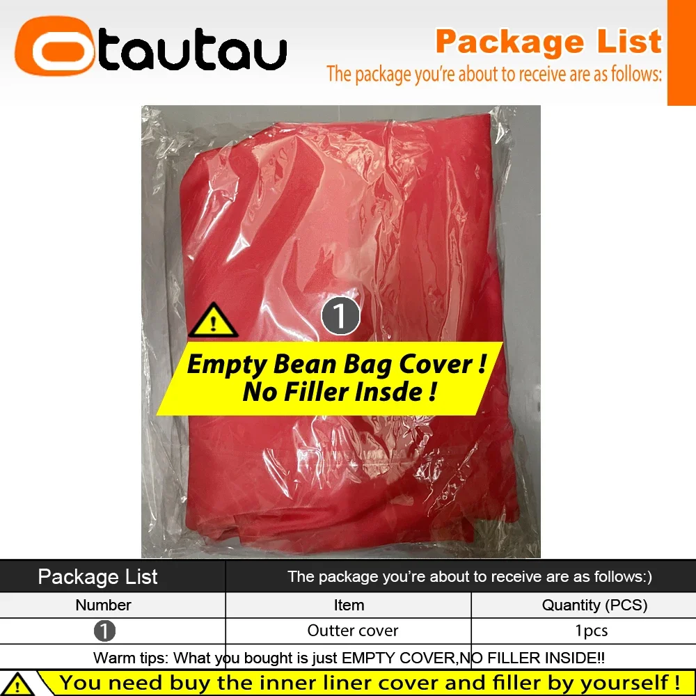 OTAUTAU Outdoor Waterproof Oxford Bean Bag Cover DD022【No Filler Inside! You Need To Buy Filler By Yourself !】