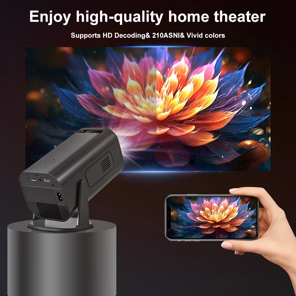 Smart Mini Portable Proiector WiFi 6 Support 4K 1080P BT5.0 1280*720P Home Cinema 2.4g 5.0g Pocket Outdoor Android 11 Projector