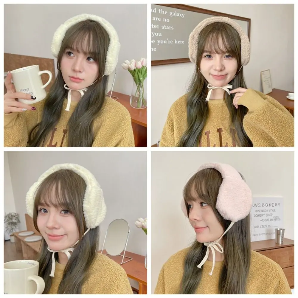 Cute Korean Y2k Plush Earmuffs Handmade Adjustable JK lolita Earflap Subculture Soft Warm Winter Ear Cover Girl