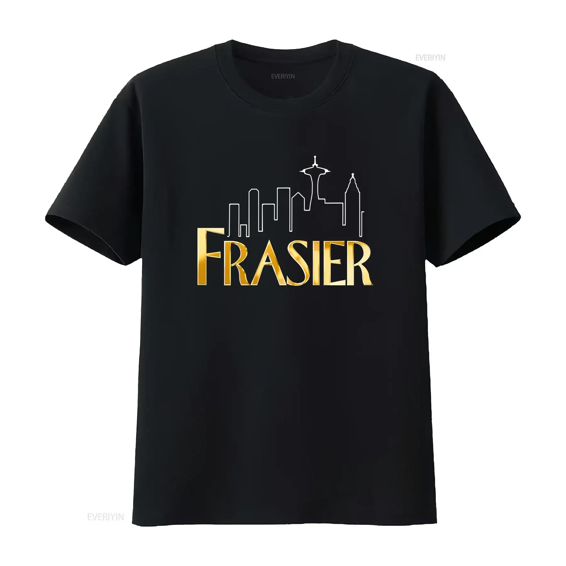 

Футболка с логотипом Frasier, мужская лицензированная классическая телешоу, черная винтажная стираная уличная дизайнерская одежда, слегка универсальная