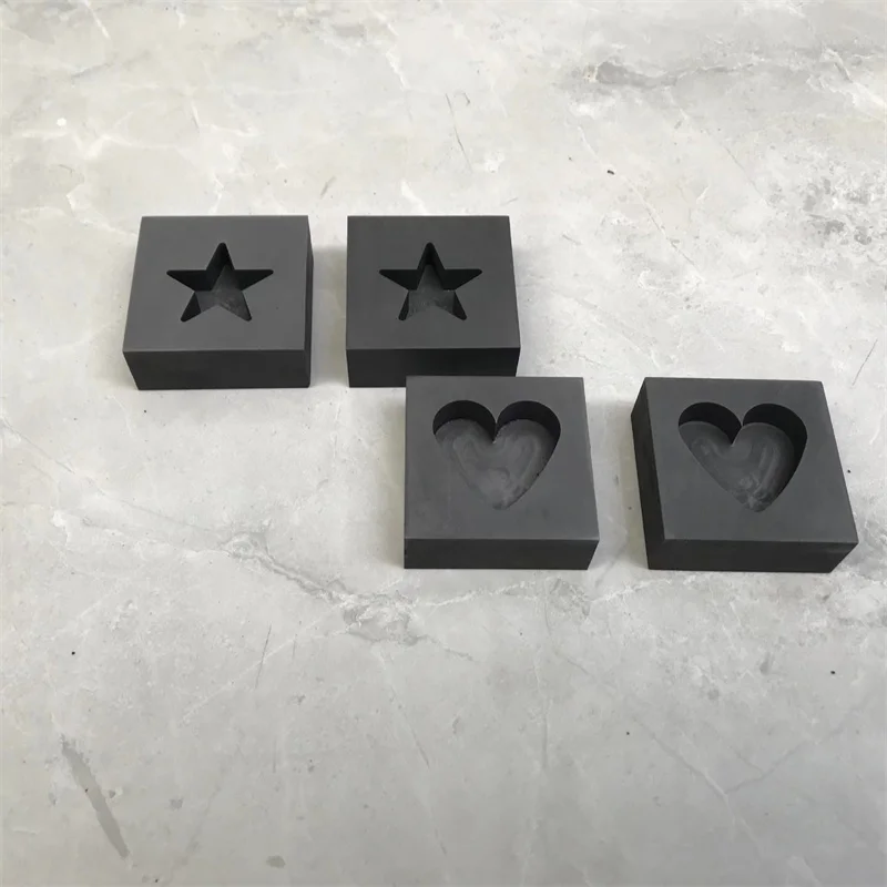 Special-shaped Graphite Ingot Mold Heart-shaped Five-star Heart Cross Gold Silver Metal Casting Crucible Jewelry DIY Making Tool