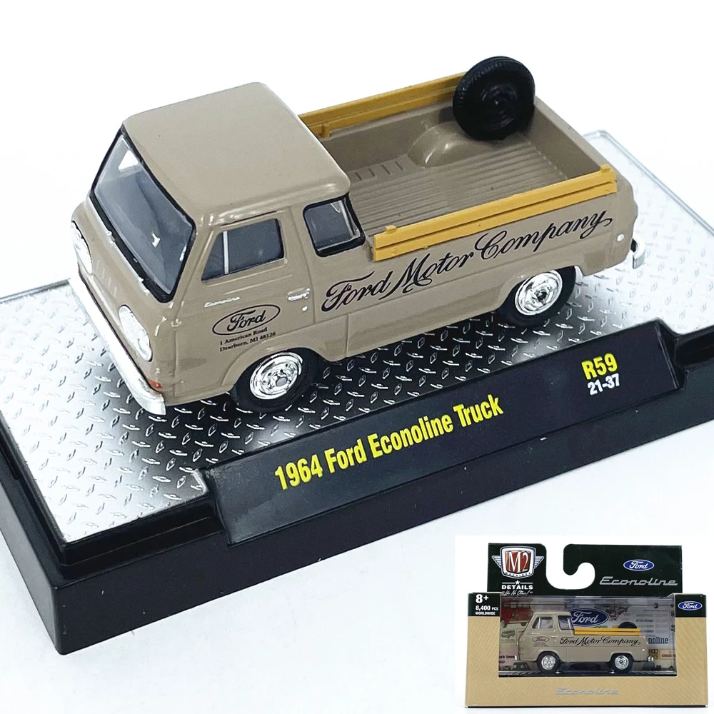 M2 Machines 1/64 1964 Ford Econoline Truck Pickup R59 Brown Die-cast Alloy Car Model Collection Gift Toy