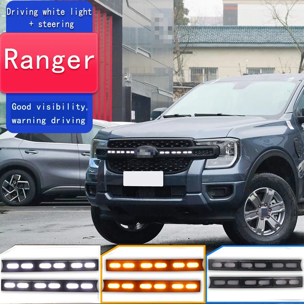 For Ford Ranger 2023 2024 WiGrille Daylight LED DRL Fpg Lamp Rear Tail Light Headlight LED Rear Bumper Light Turn Signal