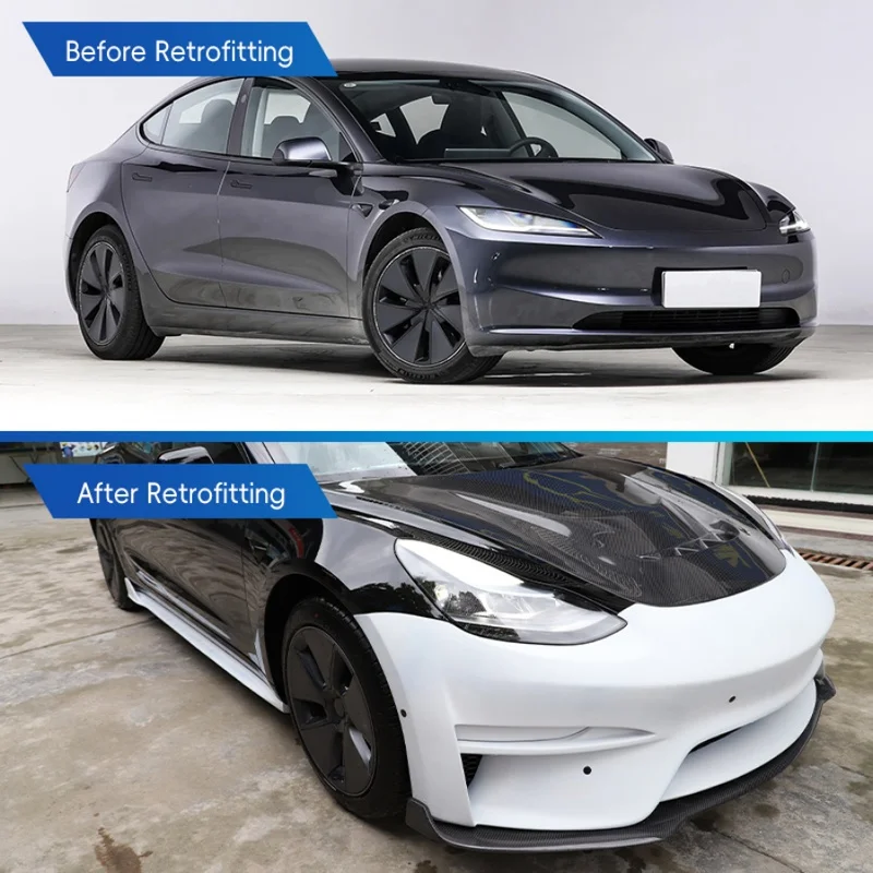 2017-2025 Model 3 Gen1 Resin Body Kit Front Rear Bumper Splitter Engine Hood Side Skirts Modified Exterior Accessories
