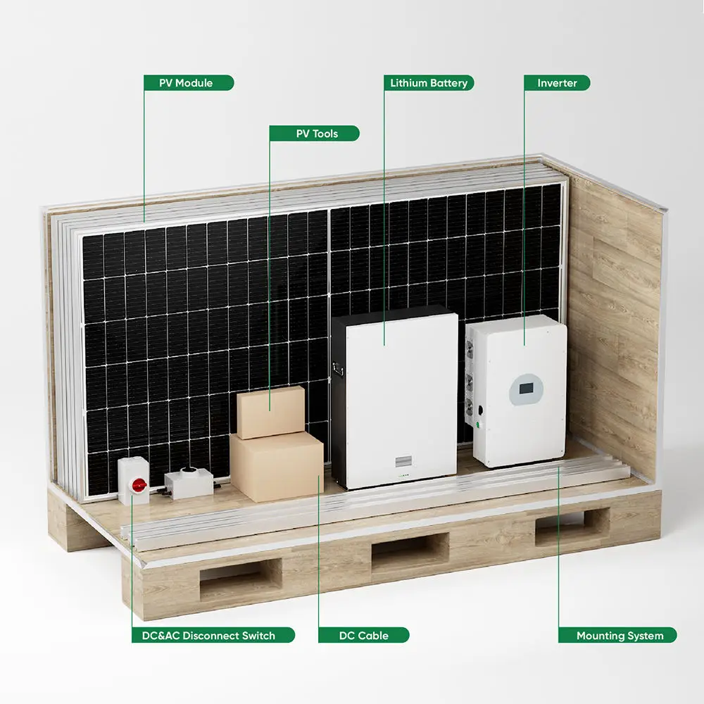 Complete Kit Offgrid 5KW 10KW 15KW Off Grid Tied  Full Set Home Use Solar Power Energy Storage System for Home