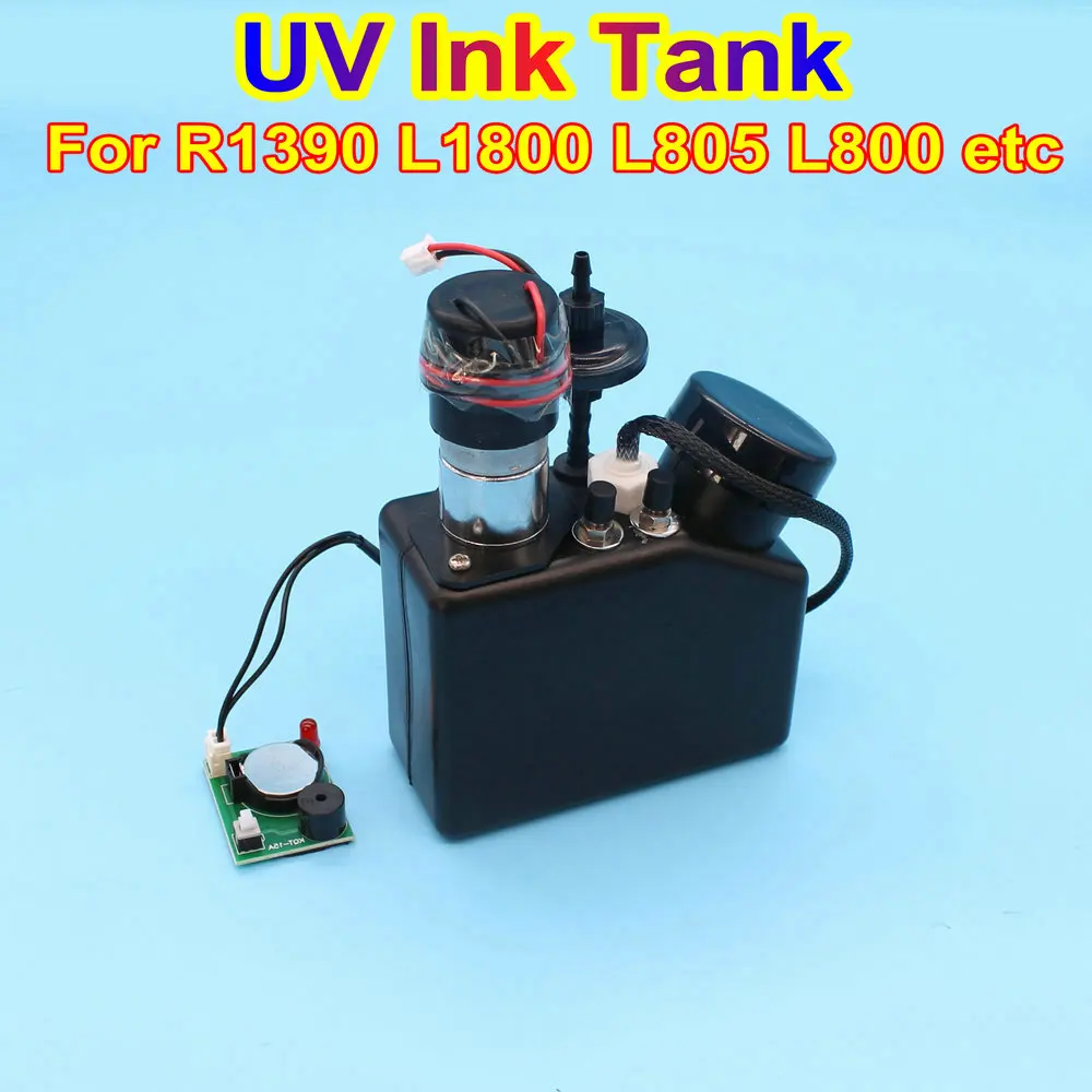 L1800 UV Ink Tank L800 White Ink Tank With Stirrer Air filter Ink Level Alarm For Epson Printer L805 R1390 Ink Tank With Mixer