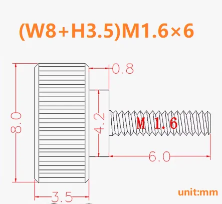 1pcs Thumb Screw M1.6*3/4/5/6/8/10 Hand Tighten Fix Camera Lens Screw Nail Bolt Fastener Carbon Steel