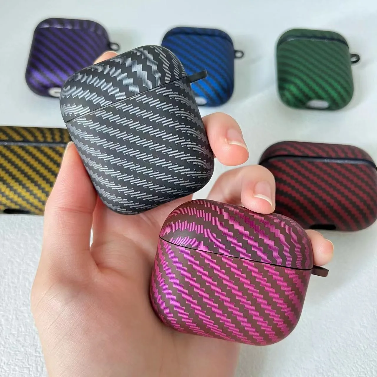 

Carbon Fiber Water Sticker Shell for AirPods 3 Protective Case Pro2 Apple Bluetooth 1/2 Generation Earphone Case