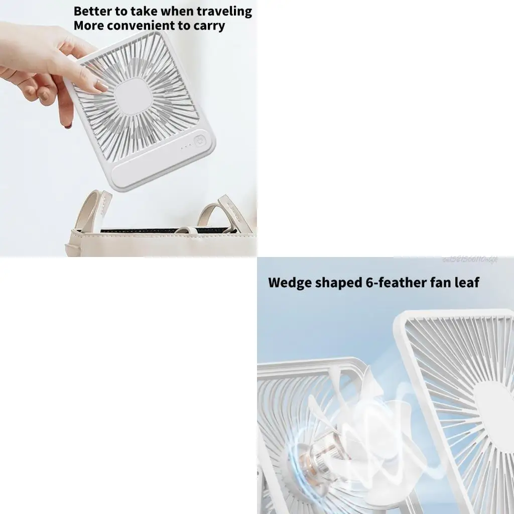 

27RB Practical USB Powered Table Fan Quiet Operation Rechargeable Air Cooling Fan