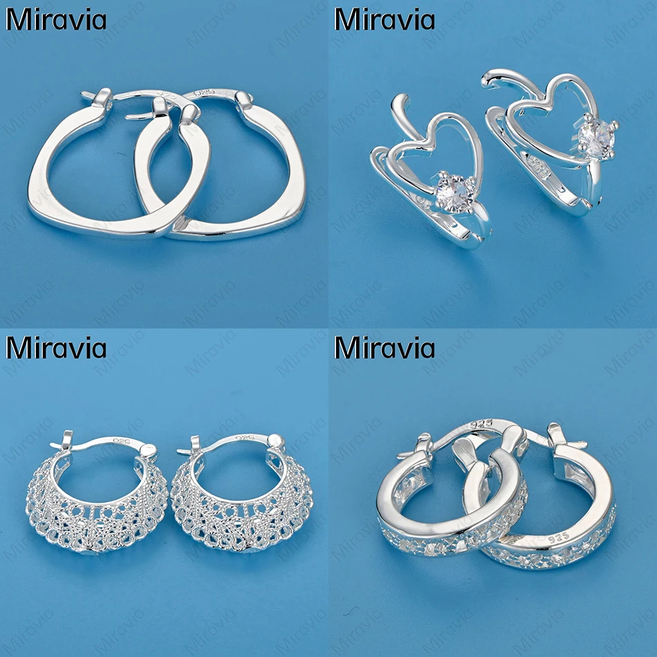 

Miravia 925 Sterling Silver Heart-Shaped Crystal Zircon Ear Clip Personalized Gift Accessories Party Jewelry Wedding