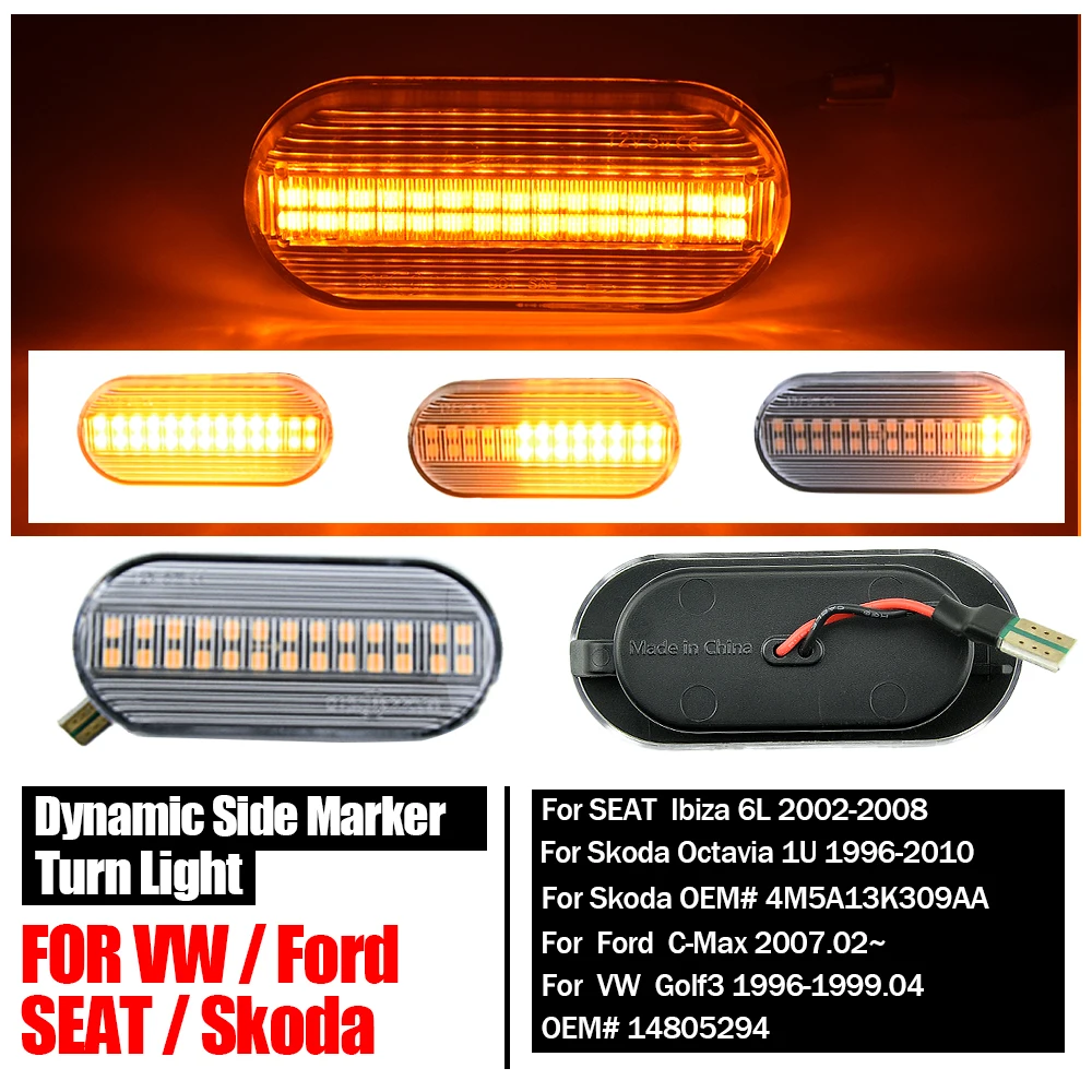 Led Dynamic Side Marker Turn Signal Light For VW Up Caddy T5 Amarok Jetta Golf 3 4 Fox Beetle Lupo Sharan Bora Passat Polo Vento view 4