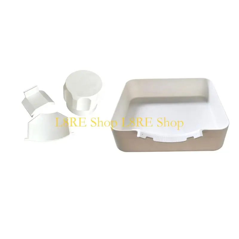 L8RE Washing Machine Water Pan Set with Raised Tray Design and Drain Fittings for Household Washer Floor and Cleanup