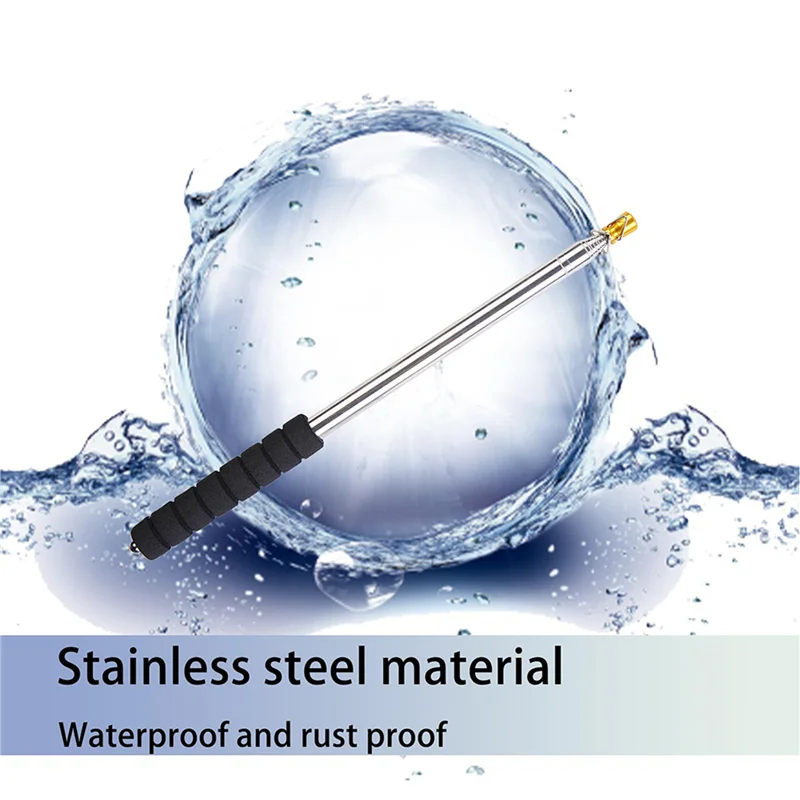 PORK-2Pcs 9.8Ft mât de drapeau télescopique, mât de drapeau rétractable extensible portatif en acier inoxydable avec poignée antidérapante