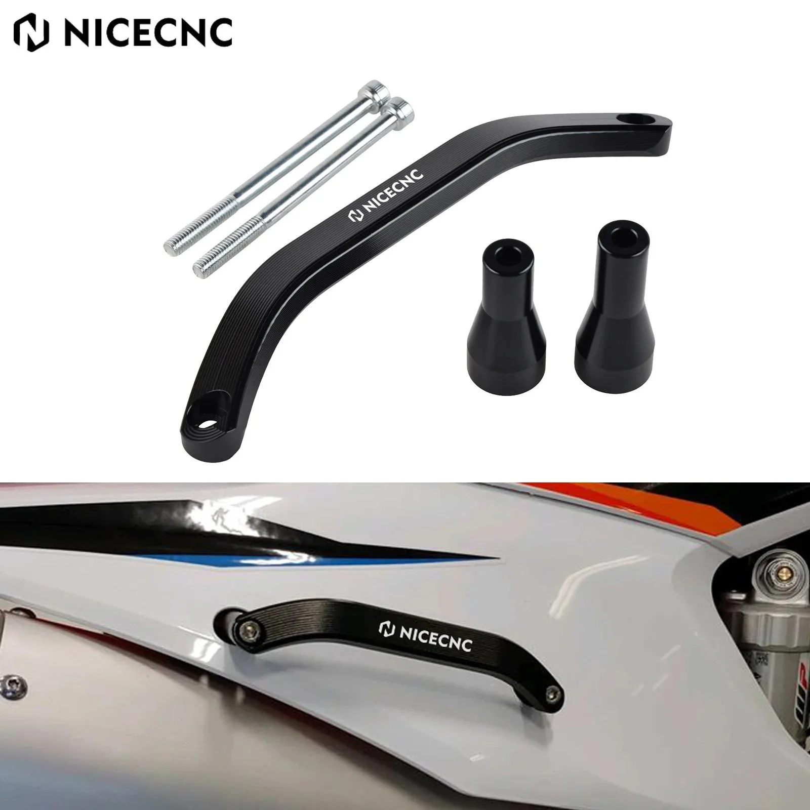 NICECNC Motorcycle Rear Grab Handle Bar For 2021-2023 KTM EXC 300 TPi 6D EXC-F 450 350 250 Husqvarna TE300i GasGas EC300 EC250