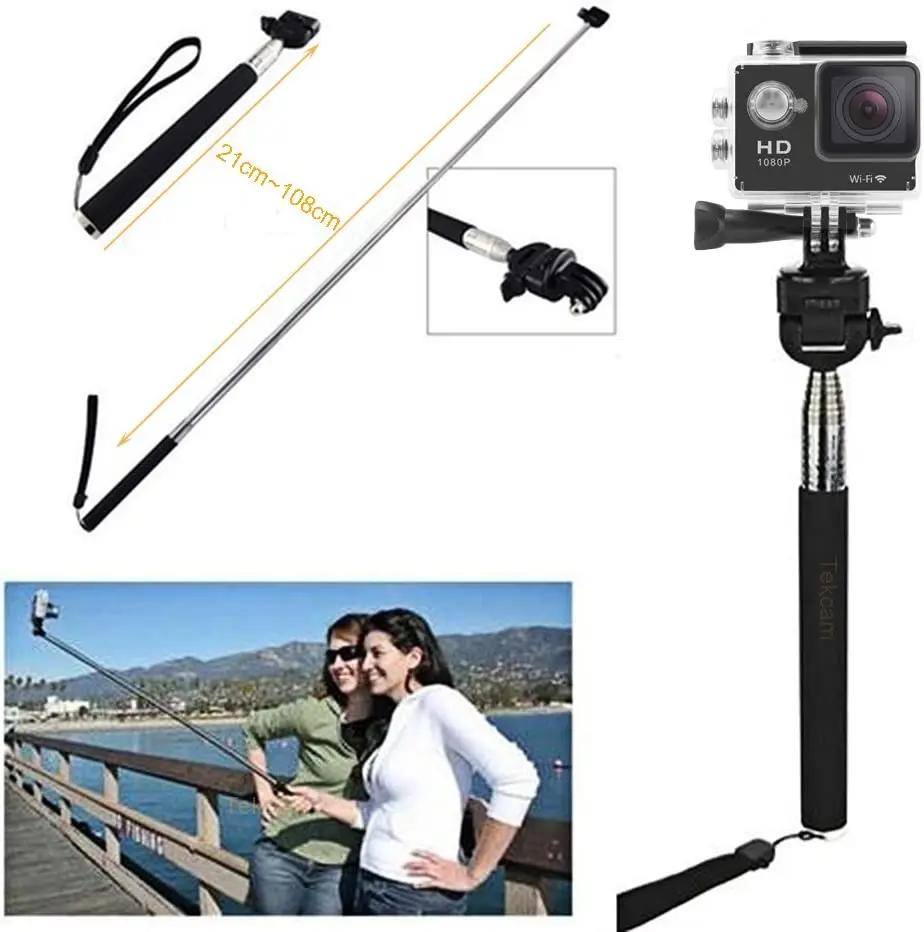 Waterproof Camera Car Suction Cup Mount Floating Handle Grip Selfie Stick For Gopro 10 9 8 7 5 SJCAM XiaoYi Sport Action Camera