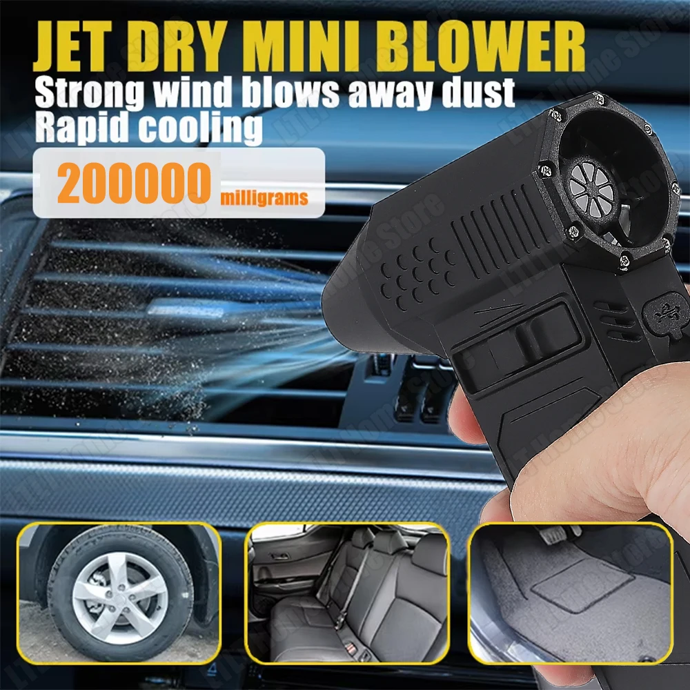 200000 RPM Turbo jet fan Car Electric Air Duster 50 m/s Mini Turbo Violent Fan Ricaricabile Jet Dry Ventilatore per Tastiera del Camion