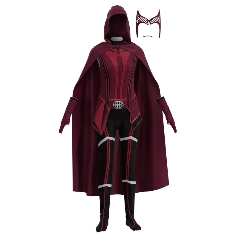 Wanda Maximoff Cosplay Multiverse Of Madness Scarlet Witch Costume Jumpsuit Crown Headpiece Cloak Cape Full Set Endgame Suit