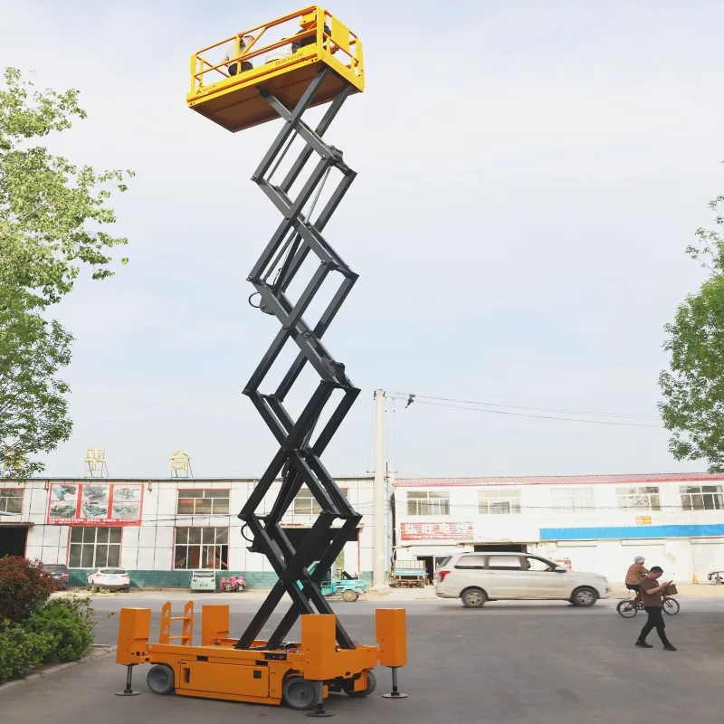 sunroof scissor l truck Manual hydraulic high-altitude lplatform - tractable mobile cherry picker Human lift Pump lift