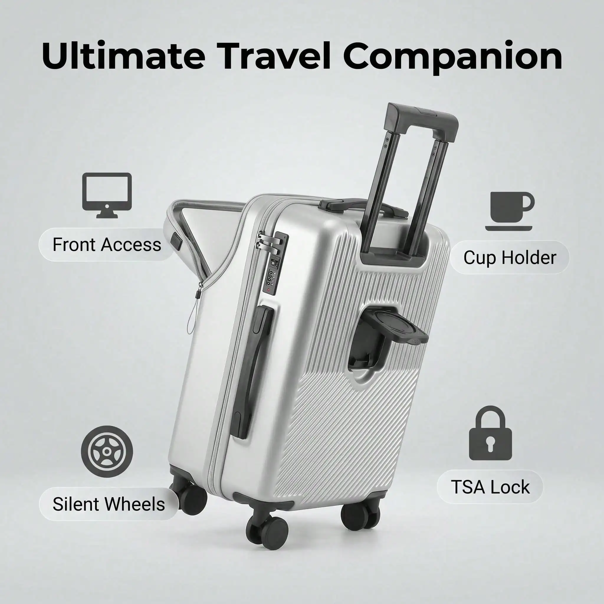 1 PCS 20 Inch Luggage, Travel Function Boarding Case, Luggage With Password Lock And Wheels, Telescopic Rod, Big Capacity Suitable For Daily Use As A Neutral Bag Big Capacity Suitcase