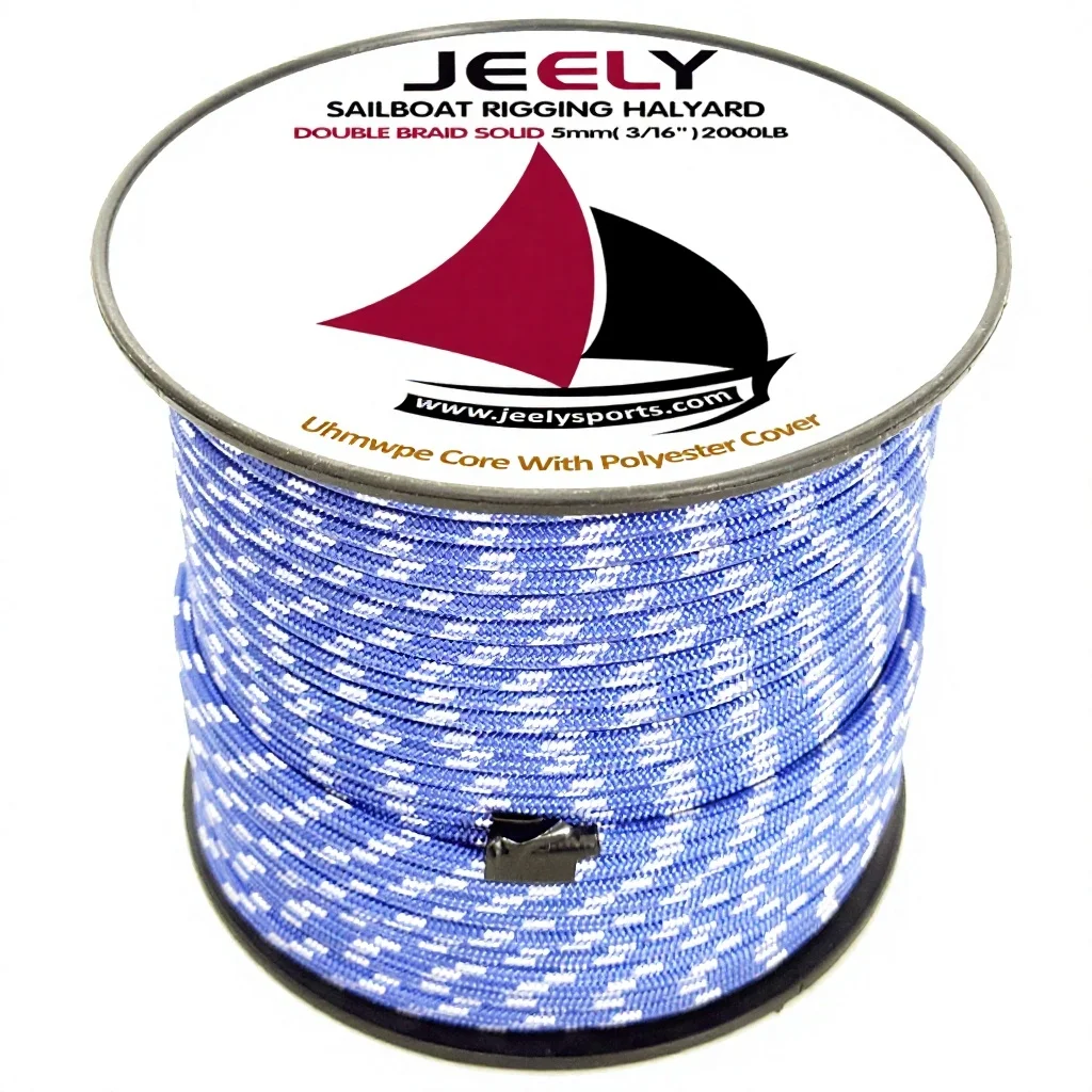30m/roll 5mm 2000LB Uhmwpe/Polyester Double Braid Sailing Line