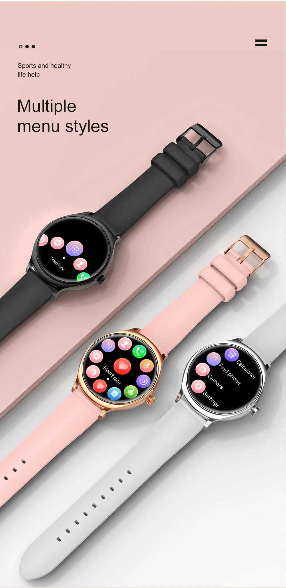 SitopWear Women Smartwatch Fashion-forward Design Blood Oxygen Heart Rate Sleep Monitoring Bluetooth Calling Smart Watch