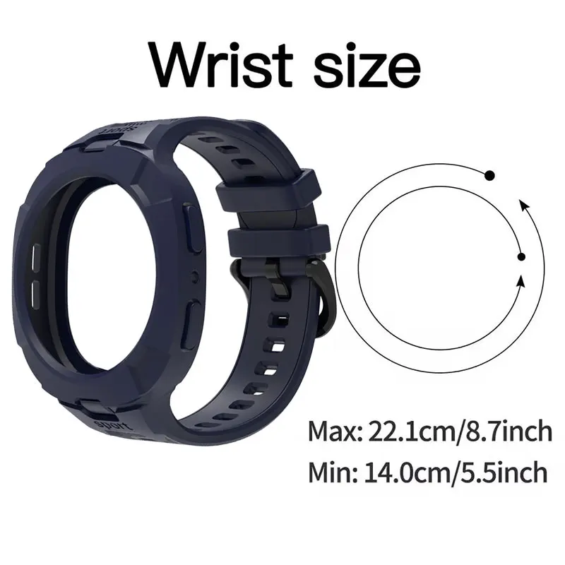 Case+Strap For Samsung Galaxy Watch 8 44 40mm Strap Silicone Breathable Strap Replacement Band For Samsung Watch 8 Classic 46mm